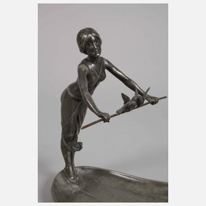 Vier Teile figürliches Zinn