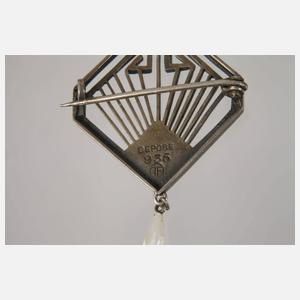 Theodor Fahrner Brosche mit Emaille und Perle