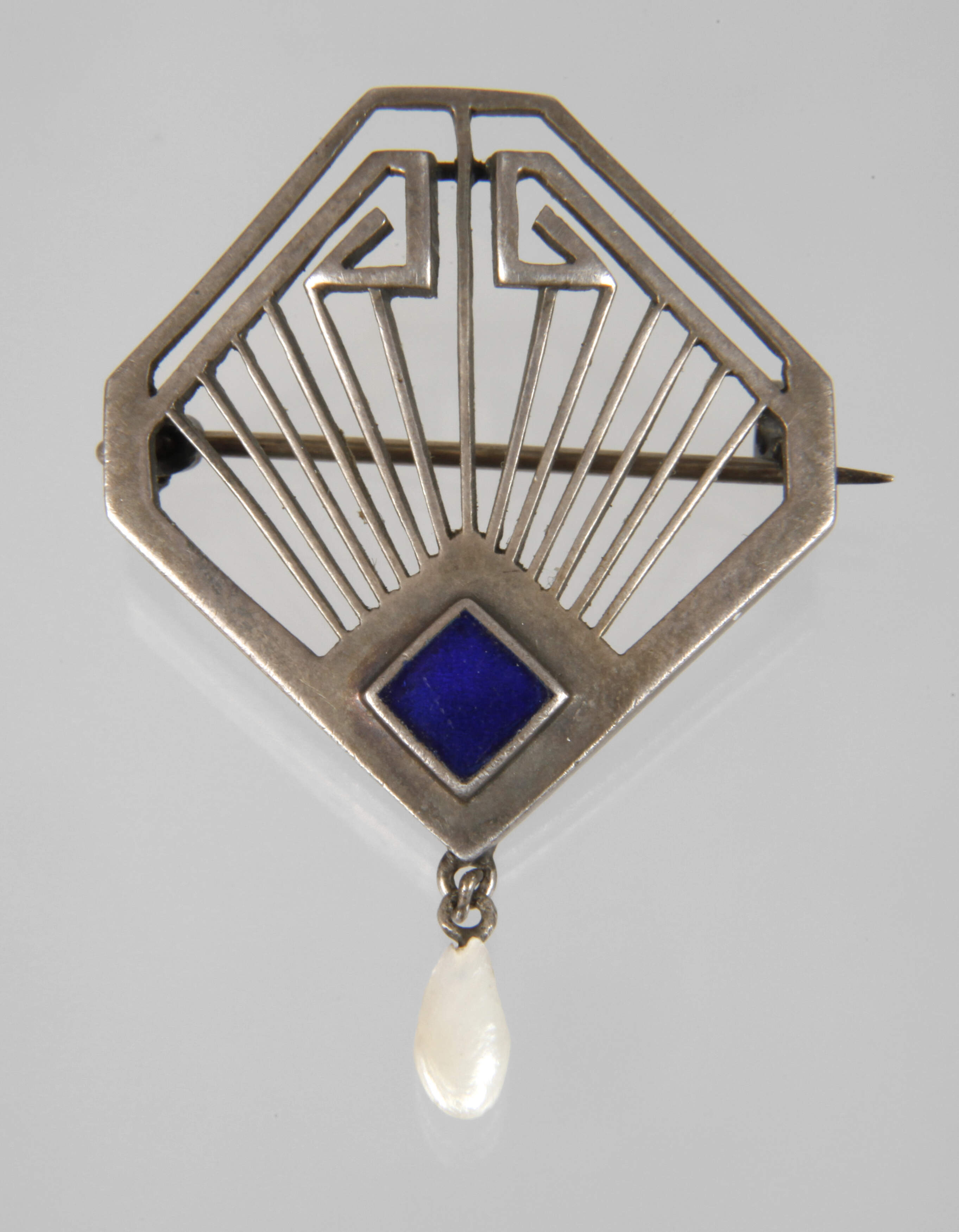 Theodor Fahrner Brosche mit Emaille und Perle