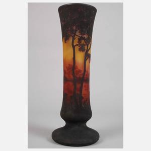 Daum Nancy Ätzglasvase Abendstimmung