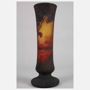 Daum Nancy Ätzglasvase Abendstimmung