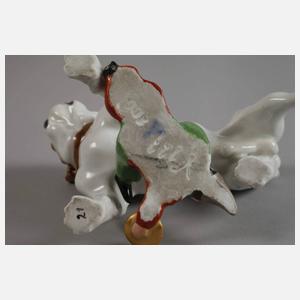 Meissen "Bulldogge mit Harlekin"