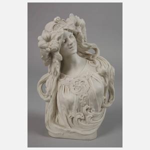 Royal Dux Böhmen Mädchenbüste Jugendstil