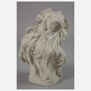 Royal Dux Böhmen Mädchenbüste Jugendstil