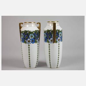 Schlesien Paar Vasen Kapuzinerkressendekor