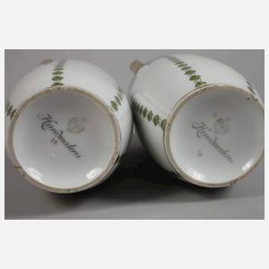 Schlesien Paar Vasen Kapuzinerkressendekor