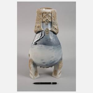 Ernst Wahliss Wien große Reliefvase Wintermotiv