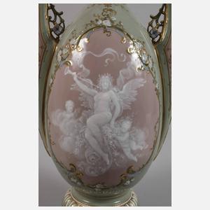 Ernst Wahliss Wien große Prunkvase Pâte sur Pâte