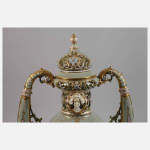 Ernst Wahliss Wien große Prunkvase Pâte sur Pâte