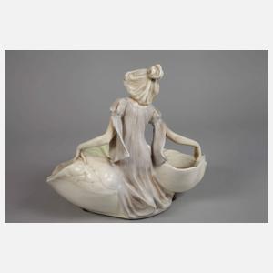 Böhmen Blattschale mit Nymphe