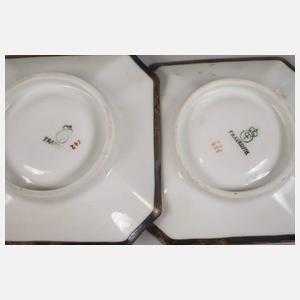 Fraureuth Paar Mokkatassen Silberoverlay