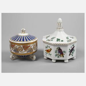 Fraureuth zwei Deckeldosen Art déco