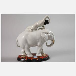 Hertwig & Co. Katzhütte Elefant mit Damenakt