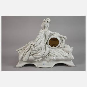 Meissen "Uhrgehäuse mit Jägerin und Hund"