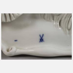 Meissen "Uhrgehäuse mit Jägerin und Hund"