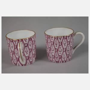 Nymphenburg sechs Mokkatassen Tapetenmuster