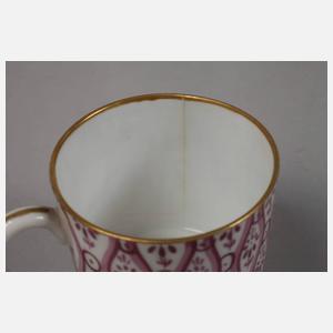 Nymphenburg sechs Mokkatassen Tapetenmuster