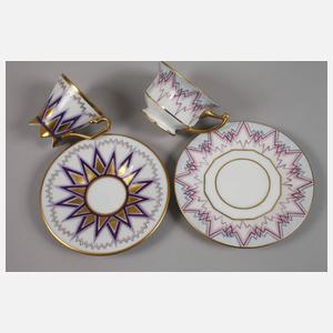 Konvolut Mokkatassen Art déco