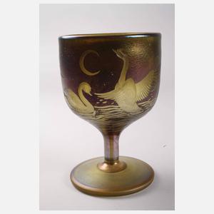 Schmid-Jacquet Pokalglas mit Schwanenmotiven