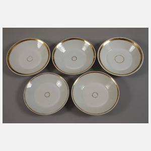 Restservice figürlicher Schwarzlotdekor