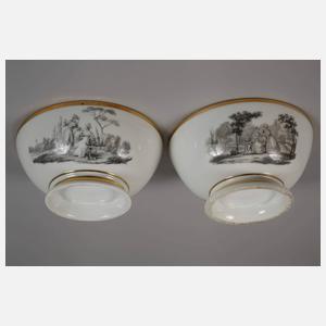 Restservice figürlicher Schwarzlotdekor