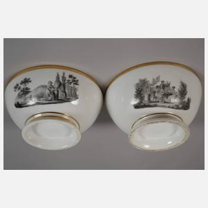 Restservice figürlicher Schwarzlotdekor