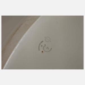 KPM Paar große Servierplatten Blumen und Insekten