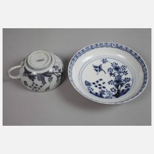 Meissen zwei Tassen mit Untertassen Blaumalerei