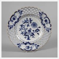Meissen Durchbruchteller Zwiebelmuster/Goldrand111