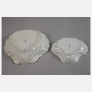 Meissen zwei große Muschelschalen "Zwiebelmuster"