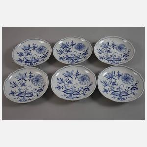 Meissen sechs Suppentassen "Zwiebelmuster"