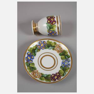 Meissen Biedermeiertasse Blumenmalerei