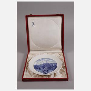 Meissen Ansichtenteller "Auerbach i. Vogtl."