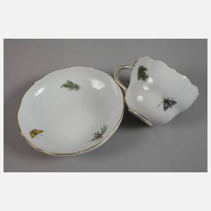Meissen Tasse Vogel- und Insektenmalerei