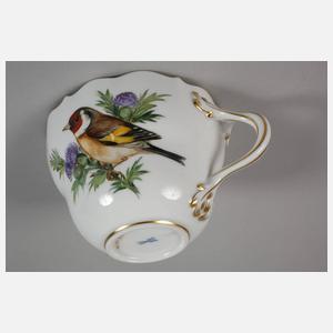 Meissen Tasse Vogel- und Insektenmalerei