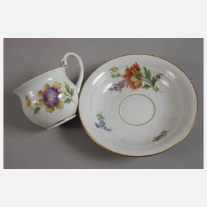 Meissen Konvolut Tassen mit Schwanenhalshenkel