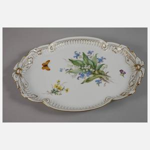 Meissen Schleifenplatte "Naturalistische Blume"