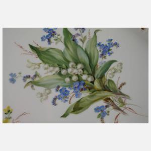 Meissen Schleifenplatte "Naturalistische Blume"