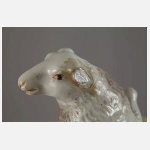 Meissen Miniatur-Widder und zwei Miniatur-Schafe