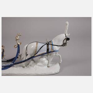 Meissen Rokokopaar im Pferdeschlitten