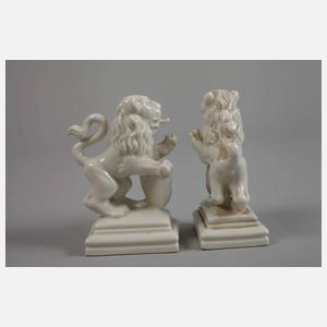 Nymphenburg Paar kleine "Löwen" als Wappenhalter