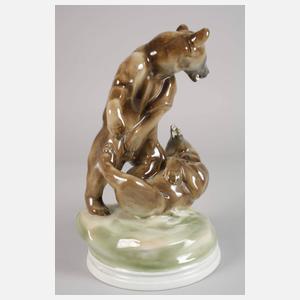 Zsolnay Pécs Ungarn "Zwei spielende Bären"