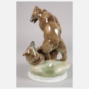 Zsolnay Pécs Ungarn "Zwei spielende Bären"