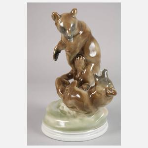 Zsolnay Pécs Ungarn "Zwei spielende Bären"