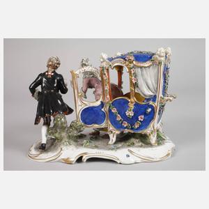 Volkstedt Rokokopaar mit Sänfte