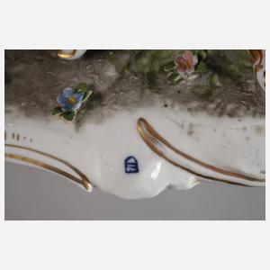 Volkstedt Rokokopaar mit Sänfte