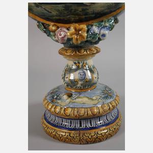 Übergroße italienische Majolikavase