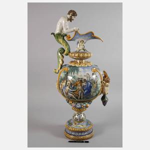 Übergroße italienische Majolikavase