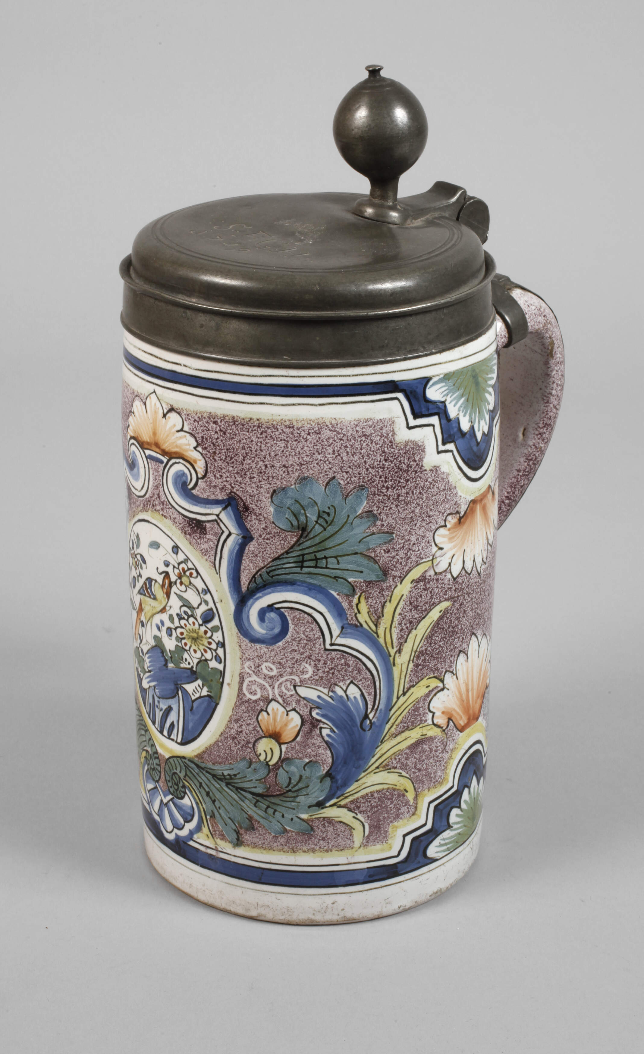 Erfurter Fayence-Walzenkrug