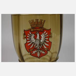 Paar übergroße Wappenpokale